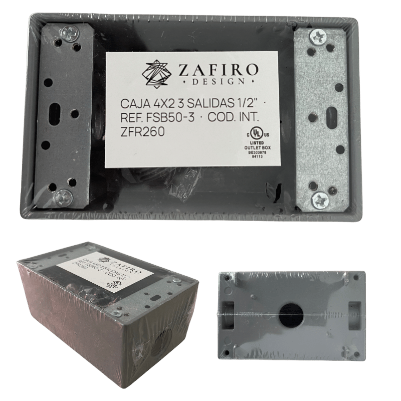 CAJA 4X2 3 SALIDAS 1/2"