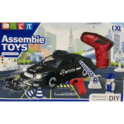 SET CARRO DE POLICIA DE LLANTAS DESMONTABLES