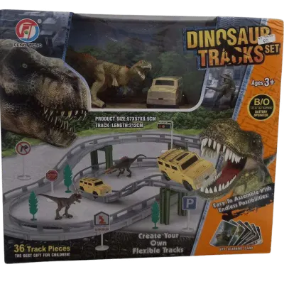 SET PISTA DE DINOSAURIOS 36 PIEZAS